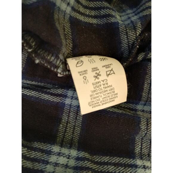 Ably Filium Activated Plaid Flannel Long Sleeve Button up Shirt Blue Black XL - Picture 10 of 11